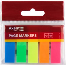 Закладки пластикові неонового кольору Delta D2450-01, 12х45 мм, 125 штук