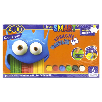 Пластилін ZiBi 6 кольорів 120г