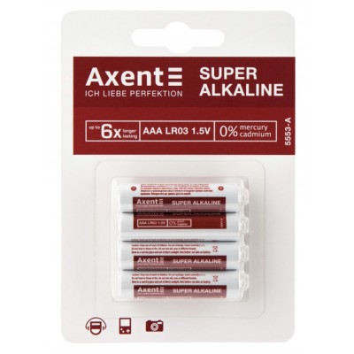 Елемент живлення Axent 5553-A ААА LR03 1.5V, 4 штуки, лужний