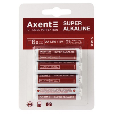 Елемент живлення Axent 5556-A АА LR6 1.5V, 4 штуки, лужний
