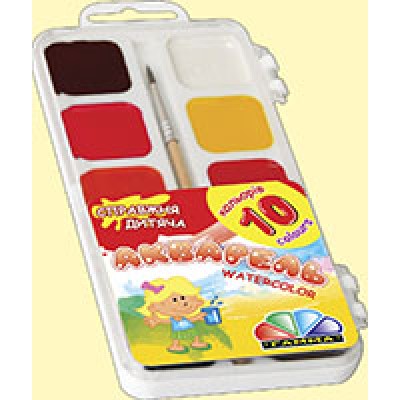 Фарби акварельні, медові «Гамма» 10 цв., пластик, без кисті