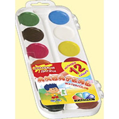 Фарби акварельні, медові «Гамма» 12кол., пластик, без кисті