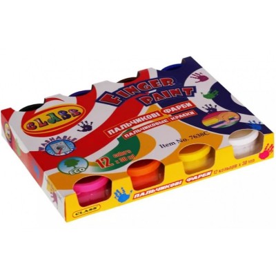 Фарби пальчикові 12 кол., 360 мл, 7638C, CLASS