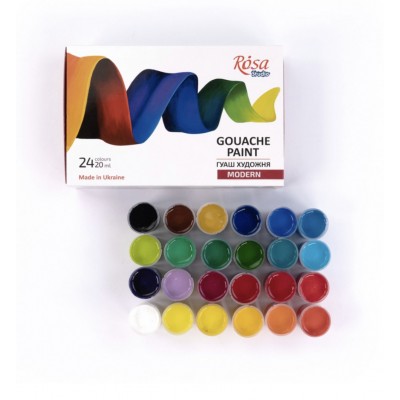 Набір гуашевих фарб Modern 24х20мл ROSA Studio